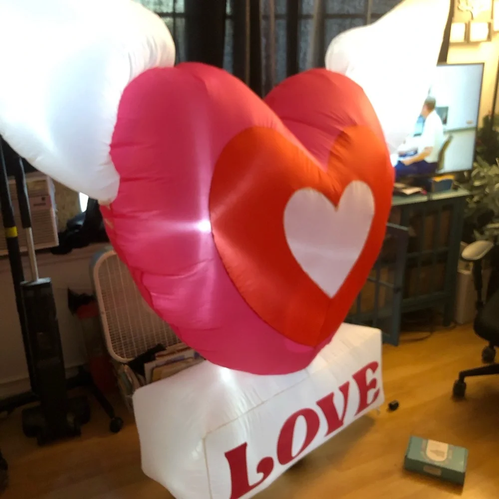 Heart-Shaped Red and Pink 'LOVE' Inflatable Decoration - Brand